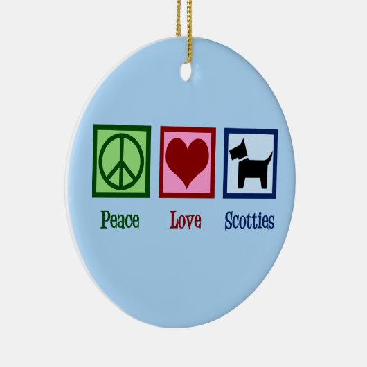 Peace Love Scottish Terrier Keramisch Ornament (Rechts)