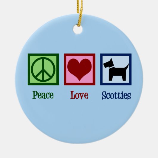 Peace Love Scottish Terrier Keramisch Ornament (Voorkant)