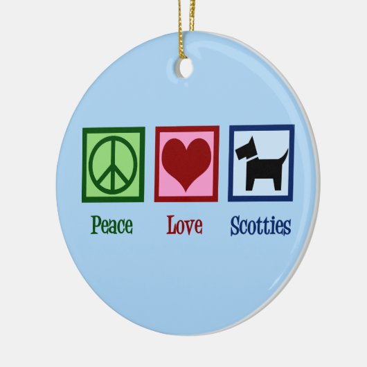 Peace Love Scottish Terrier Keramisch Ornament (Links)