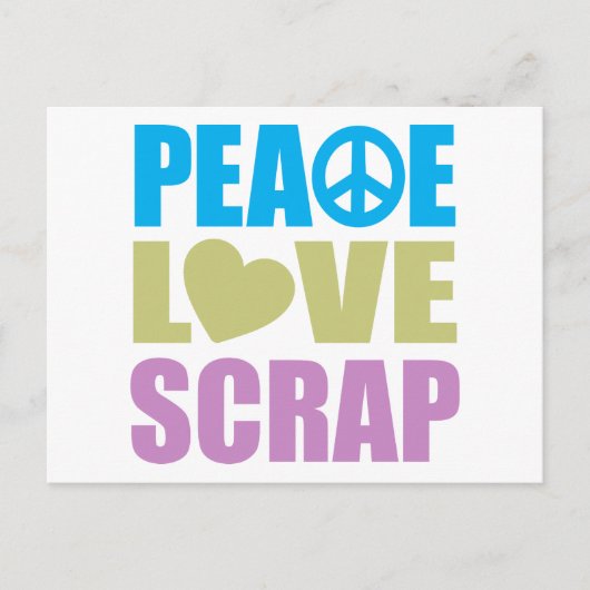 Peace Love Scrap Briefkaart (Voorkant)