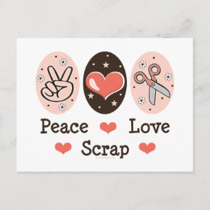 Peace Love Scrap Scrapbooking Briefkaart Stationer