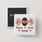 Peace Love Scrap Scrapbooking Button (Voorkant /achterkant)