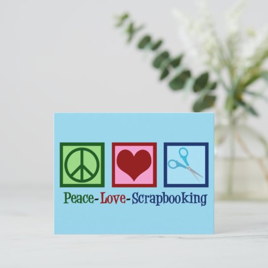 Peace Love Scrapbooking Briefkaart (Staand voorkant)