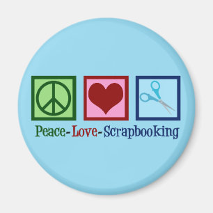 Peace Love Scrapbooking Magneet