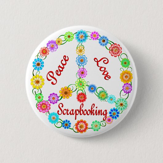 Peace Love Scrapbooking Ronde Button 5,7 Cm (Voorkant)
