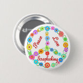 Peace Love Scrapbooking Ronde Button 5,7 Cm (Voorkant /achterkant)