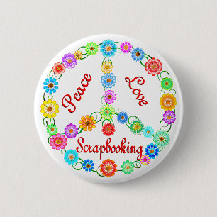 Peace Love Scrapbooking Ronde Button 5,7 Cm