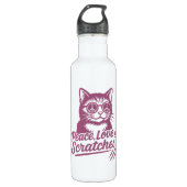 Peace, Love & Scratches Funny Cat Waterfles (Voorkant)