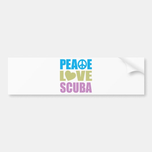 Peace Love Scuba Bumpersticker (Voorkant)