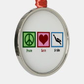 Peace Love Scuba Metalen Ornament (Rechts)