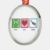 Peace Love Scuba Metalen Ornament (Links)