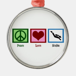 Peace Love Scuba Metalen Ornament