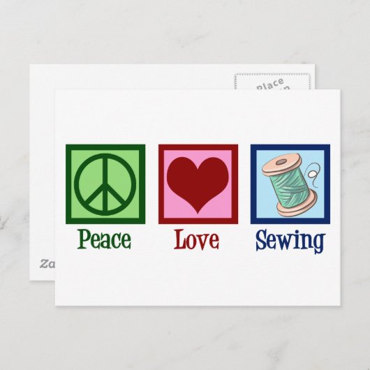 Peace Love Seamstress Briefkaart (Voorkant / Achterkant)