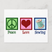 Peace Love Seamstress Briefkaart (Voorkant)