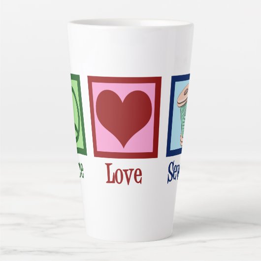 Peace Love Seamstress Latte Mok (Voorkant)