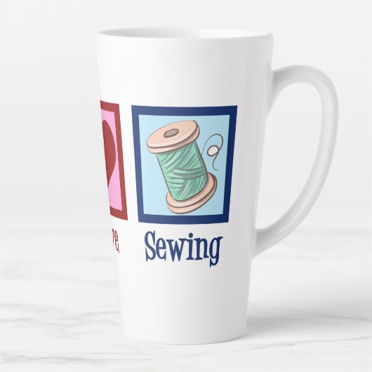 Peace Love Seamstress Latte Mok (Rechts)