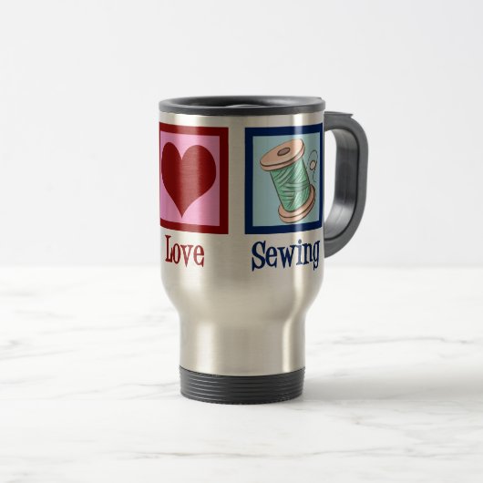 Peace Love Seamstress Reisbeker (Voorkant rechts)