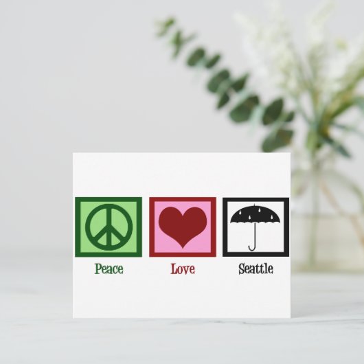 Peace Love Seattle Briefkaart (Staand voorkant)