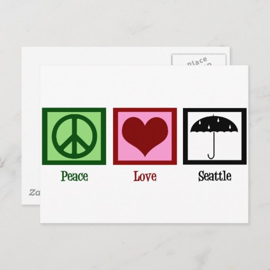 Peace Love Seattle Briefkaart (Voorkant / Achterkant)