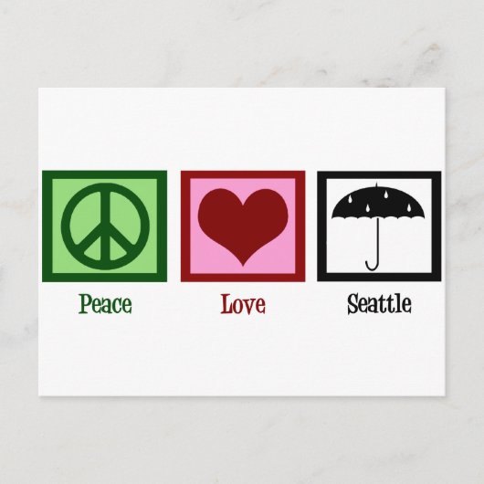 Peace Love Seattle Briefkaart (Voorkant)