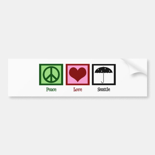 Peace Love Seattle Bumpersticker (Voorkant)