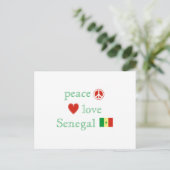 Peace Love Senegal Heart en Senegalese vlag Briefkaart (Staand voorkant)