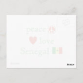 Peace Love Senegal Heart en Senegalese vlag Briefkaart (Achterkant)