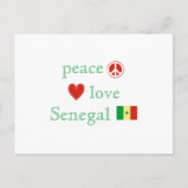 Peace Love Senegal Heart en Senegalese vlag Briefkaart (Voorkant)