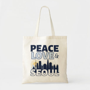 Peace Love & Seoul Skyline Tote Bag