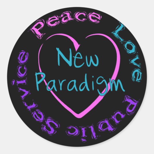 Peace Love-service Ronde Sticker (Voorkant)