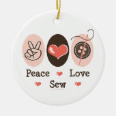 Peace Love Sew Ornament (Voorkant)