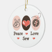 Peace Love Sew Ornament (Links)