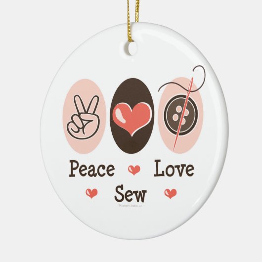 Peace Love Sew Ornament (Links)