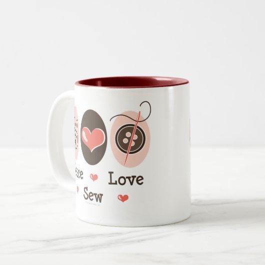 Peace Love Sew Sew Mok (Voorkant links)