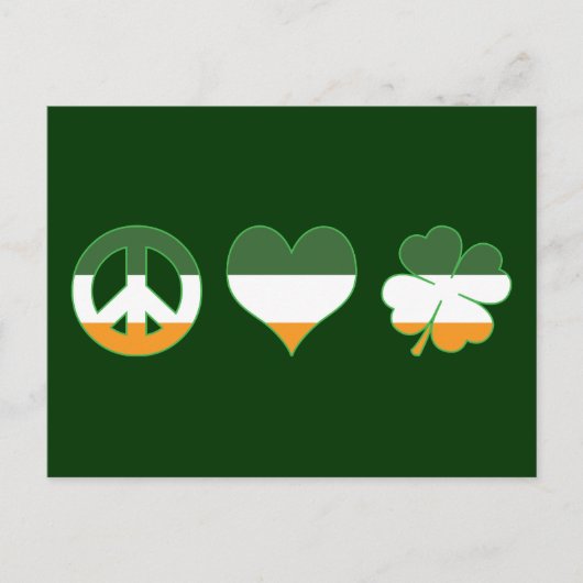 Peace Love Shamrock Briefkaart (Voorkant)