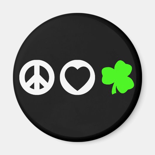 Peace Love Shamrock Magneet (Voorkant)