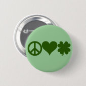 Peace Love Shamrocks Ronde Button 5,7 Cm (Voorkant /achterkant)