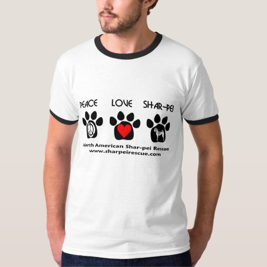 Peace Love Shar-pei T-shirt (Voorkant)