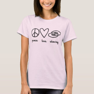 Peace Love Sharing Mannen T-shirt