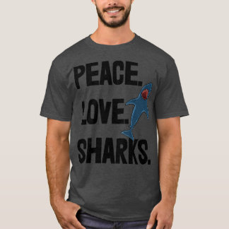 Peace Love Shark T-shirt Funny Zee Animal T-shirt