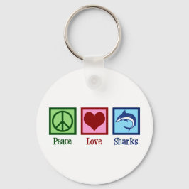 Peace Love Sharks Sleutelhanger