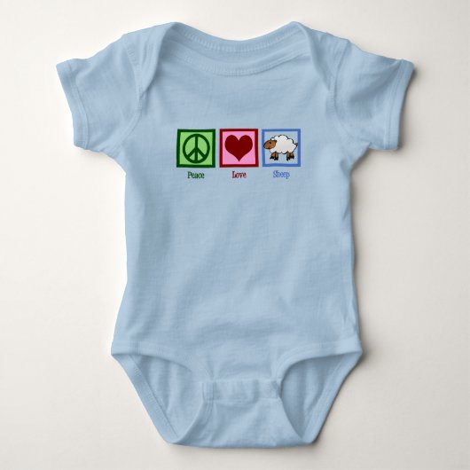 Peace Love Sheep Cute Boerderij Animal Romper (Voorkant)