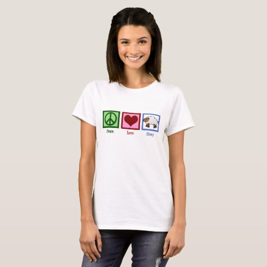 Peace Love Sheep T-shirt (Voorkant volledig)