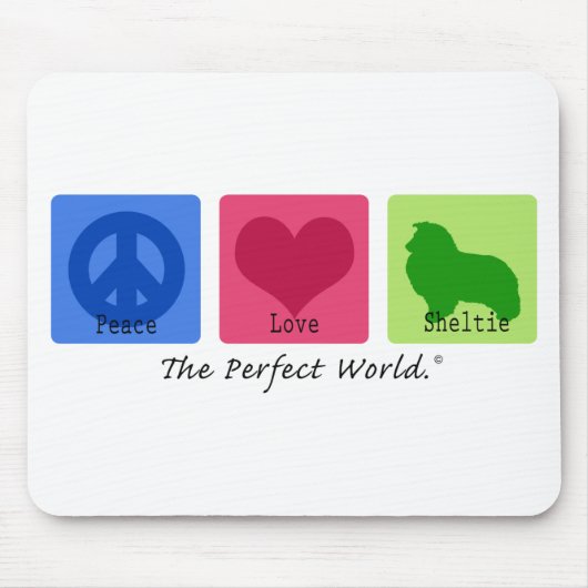 Peace Love Sheltie Muismat (Voorkant)
