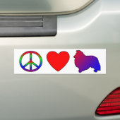 Peace Love Shelties Bumpersticker (Op auto)