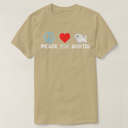 Peace Love Shih Tzu Funny Dog Person Shihtzu T-shi T-shirt (Design voorkant)