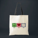 Peace Love Sign Tote Bag<br><div class="desc">Een vredesteken,  hart en het ASL-alfabet van handen. Geweldig geschenk voor de dove gemeenschap of een Amerikaans Taal.</div>