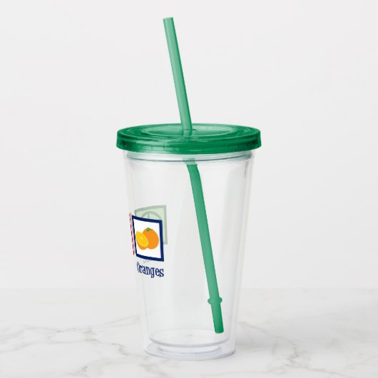 Peace Love Sinaasappels Acryl Drinkbeker (Links)