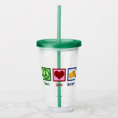 Peace Love Sinaasappels Acryl Drinkbeker (Voorkant)