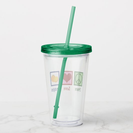 Peace Love Sinaasappels Acryl Drinkbeker (Achterkant)